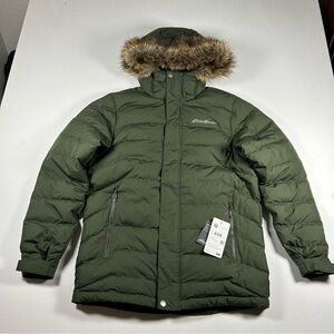 Eddie Bauer Mens Boundary Pass Down Parka~Zip Hooded Jacket~M~New With Tags!